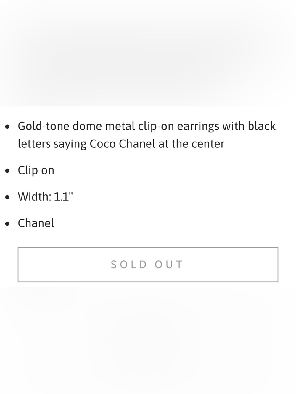 CHANEL Gold COCO large Button Earrings, clip on vintage - Picture 5 of 5